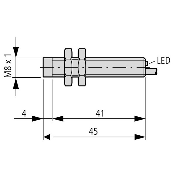 Capteur ind., Dc, rond.8, métal, câble (E57-08GU02-C) - Eaton - 135863