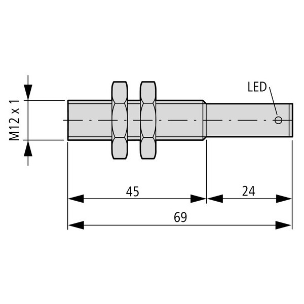 Capteur ind., Dc, rond.12, métal, m12 (E57-12GE05-GDB) - Eaton - 135870