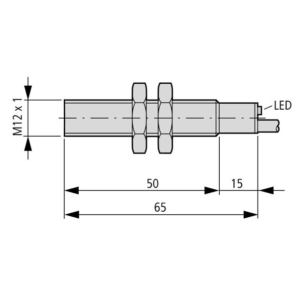Capteur ind., Ac, rond.12, métal, câble (E57-12GS02-A) - Eaton - 135879