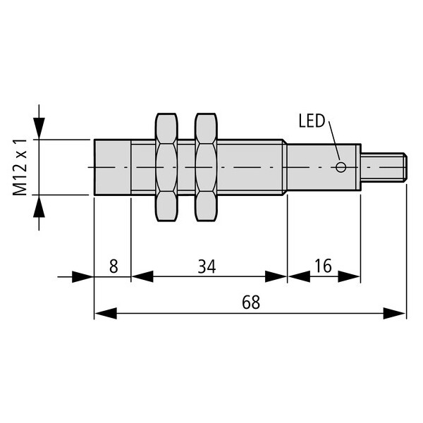 Capteur ind., Dc, rond.12, métal, m12 (E57-12GU04-DDB) - Eaton - 135893