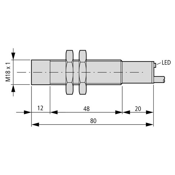Capteur ind., Ac, rond.18, métal, câble (E57-18GU08-A) - Eaton - 135933