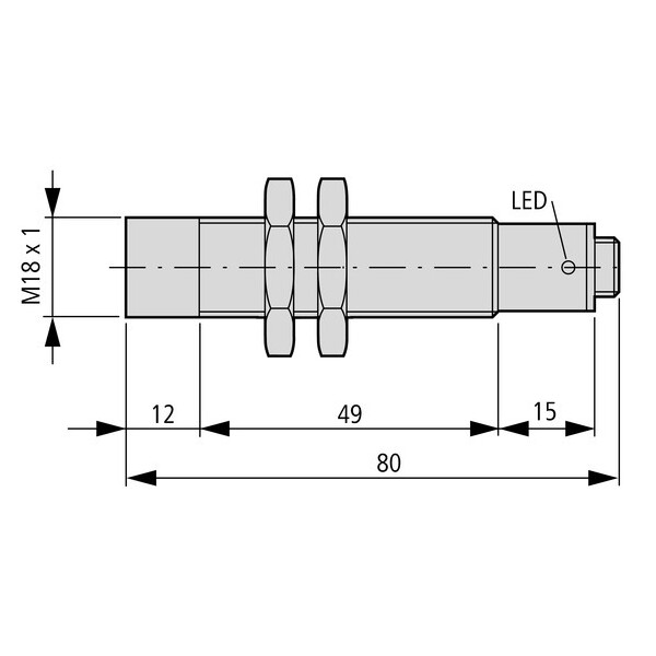 Capteur ind., Dc, rond.18, métal, m12 (E57-18GU08-GDB) - Eaton - 135940