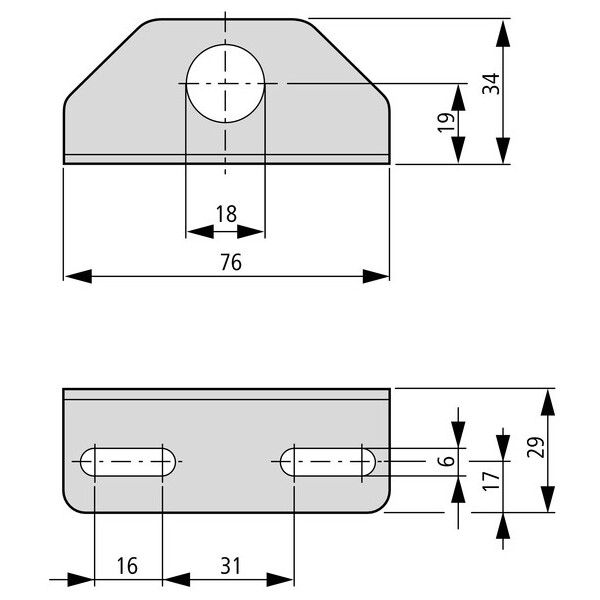 Équerre de fixation, forme en l, m18 (E57KM18) - Eaton - 136189