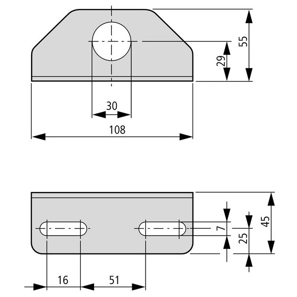 Équerre de fixation, forme en l, m30 (E57KM30) - Eaton - 136190