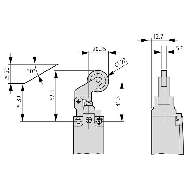Inter de position, 1f+1o, levier à galet (LS-11/LB) - Eaton - 290175