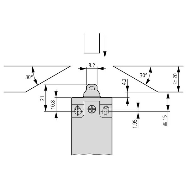 Inter de position, 2 s, poussoir, fixation par l'avant (LSM-20A/F) - Eaton - 292377