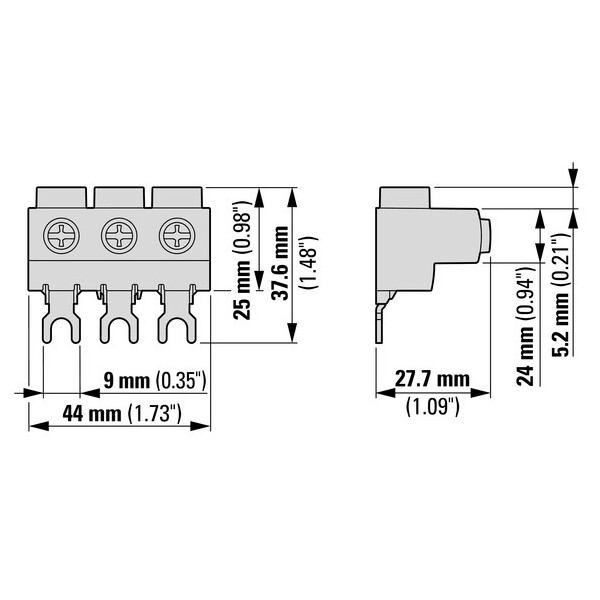 Borne de raccordement, 3p, 25mm² (BK25/3-PKZ0) - Eaton - 032720