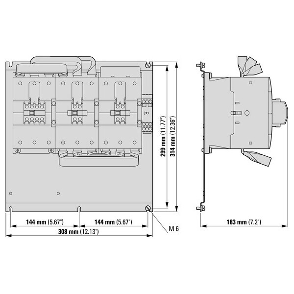 Ensemble démarreur étoile-triangle, 132kw/400v/ac3 (SDAINLM260(230V50HZ,240V60HZ)) - Eaton - 101031