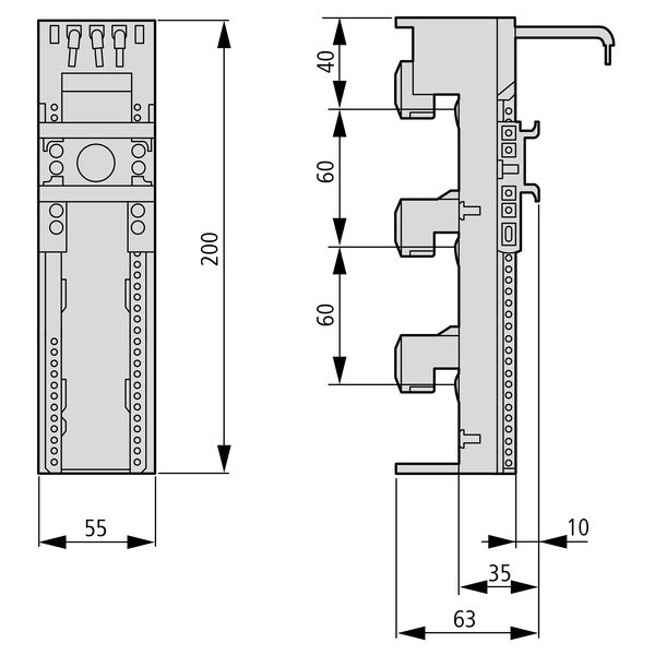 Adaptateur jdb, 55mm, 63a, 1ts (BBA4-63) - Eaton - 101457