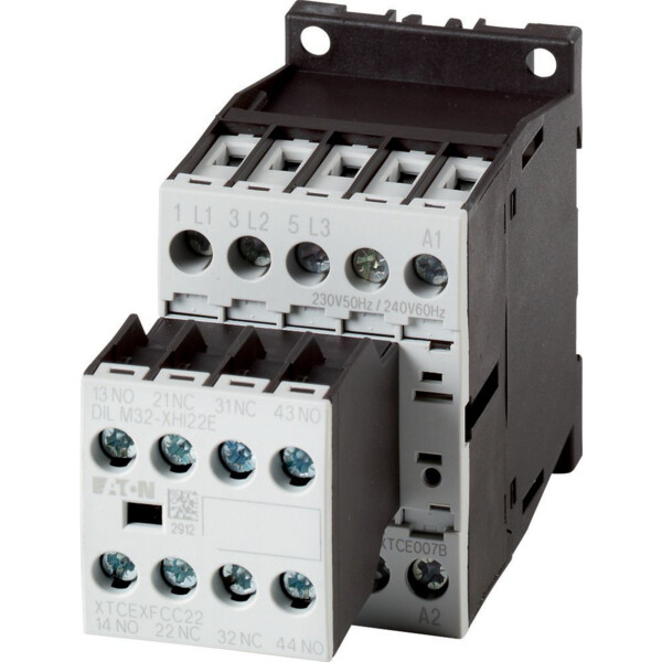 Contacteur de puissance, 3p+2f+2o, 7.5kw/400v/ac3 (DILM15-22(230V50HZ,240V60HZ)) - Eaton - 106363