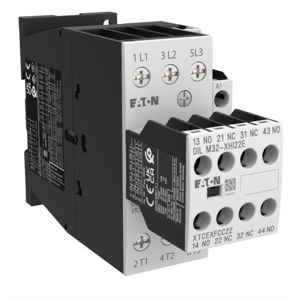 Contacteur de puissance, 3p+2f+2o, 7.5kw/400v/ac3 (DILM17-22(230V50HZ,240V60HZ)) - Eaton - 106364