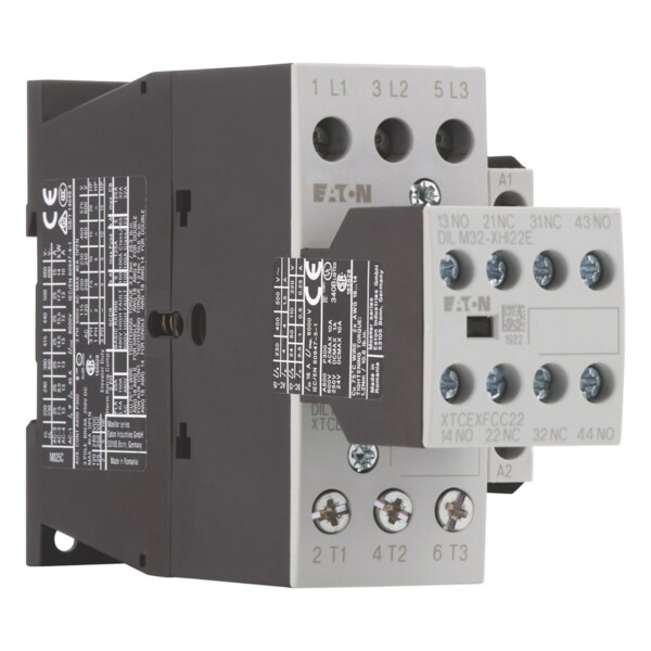 Contacteur de puissance, 3p+2f+2o, 11kw/400v/ac3 (DILM25-22(230V50HZ,240V60HZ)) - Eaton - 106365