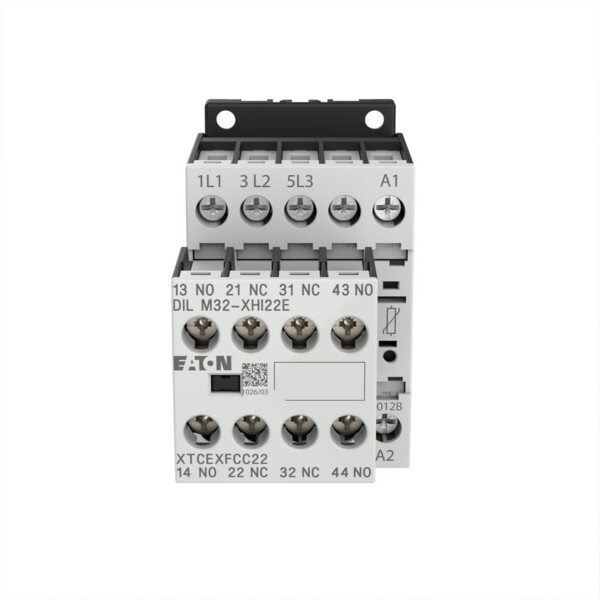 Contacteur de puissance, 3p+2f+2o, 5.5kw/400v/ac3 (DILM12-22(24VDC)) - Eaton - 106369