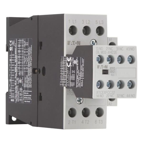 Contacteur de puissance, 3p+2f+2o, 15kw/400v/ac3 (DILM32-22(RDC24)) - Eaton - 106373