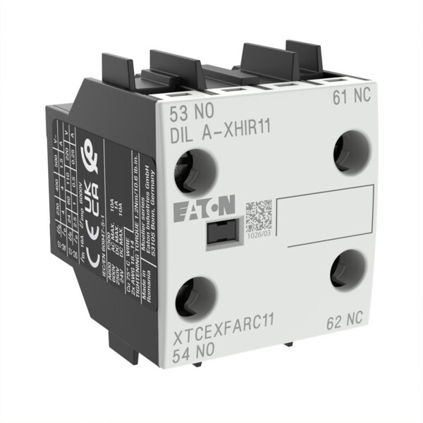 Contacts auxiliaires, 1f+1o, électr.2pôles (DILA-XHIR11) - Eaton - 110140