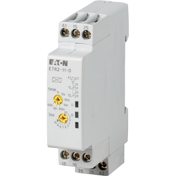 Relais temporisé, 2w, 0,05s-100h, retardé à la chute, 24-240vac 24-48vdc (ETR2-12-D) - Eaton - 119427