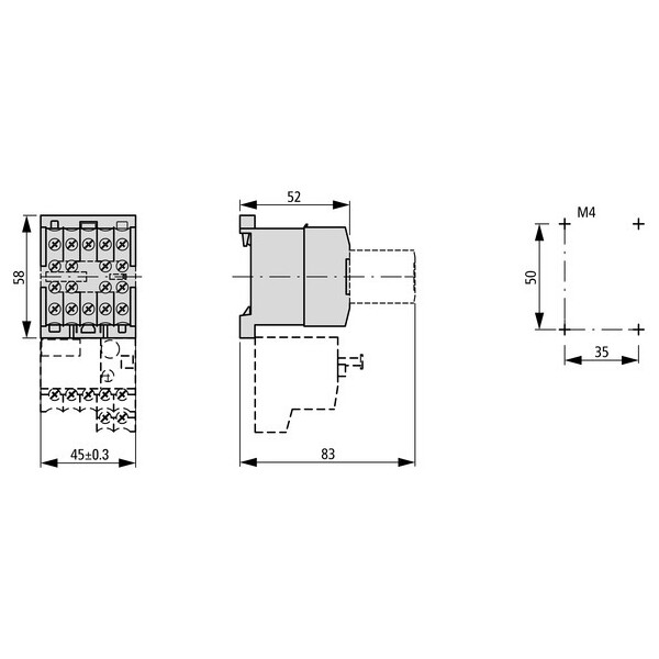 Contacteur de puissance, 3p+1o, 5.5kw/400v/ac3 (DILEM12-01(230V50/60HZ)) - Eaton - 127098