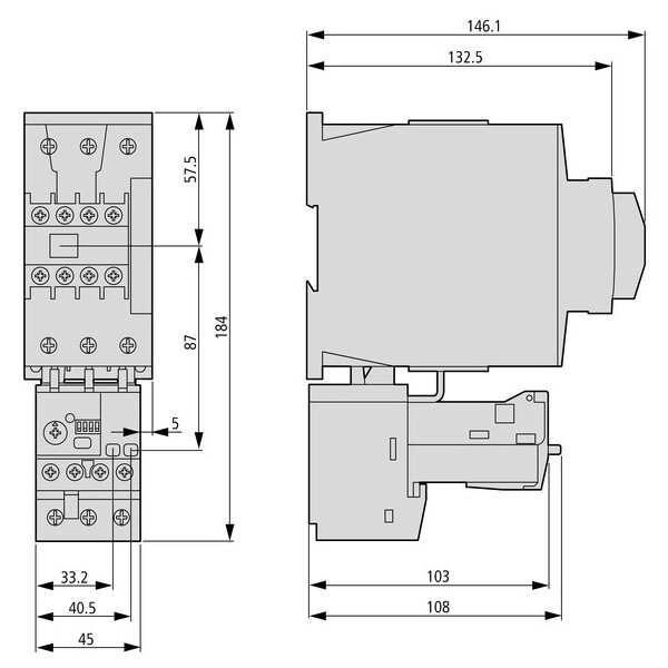 Relais de surcharge, électronique, 9-45a (ZEB65-45) - Eaton - 136502