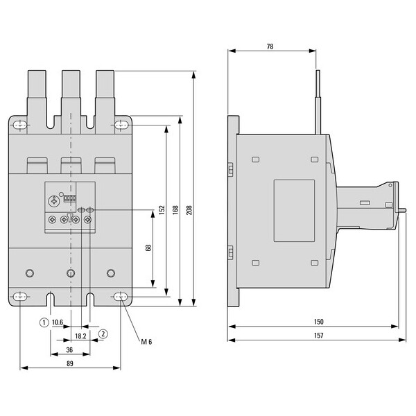 Relais thermique, 35-175a, électronique, 1f+1o (ZEB150-175) - Eaton - 164303