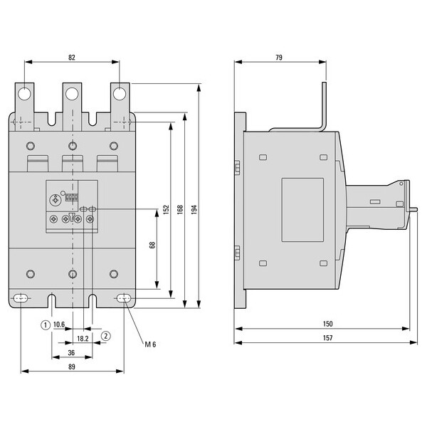 Relais thermique, 35-175a, électronique, 1f+1o (ZEB225-175) - Eaton - 164307