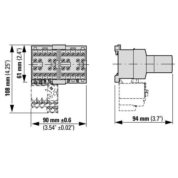 Démarreur-inverseur, 3p, +2f libre, 4kw/400v/ac3 (DIULEM/21/MV-G(24VDC)) - Eaton - 214655