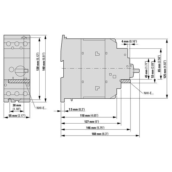 Disjoncteur moteur, 3p, ir= 50-58a (PKZM4-58) - Eaton - 222394