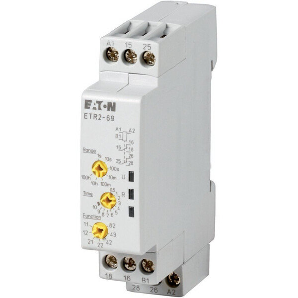 Relais temporisé, 1w, 0,05s-100h, multifonctions, 24-240vac 24-48vdc (ETR2-69) - Eaton - 262689