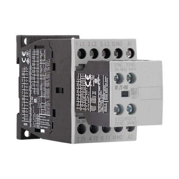 Contacteur de puissance, 3p+2f+1o, 4kw/400v/ac3 (DILM9-21(24VDC)) - Eaton - 276775