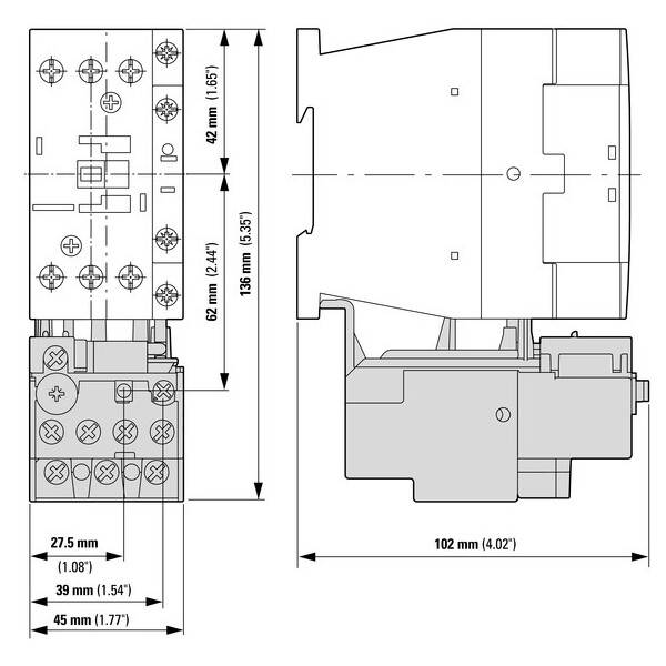 Relais thermique, 2,4-4a, 1f+1o (ZB32-4) - Eaton - 278449