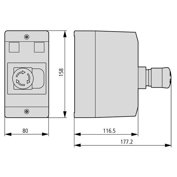 Coffret isolant, ip65, +bouton d'arrêt d'urgence, actionné par clé, pour pkz01 (CI-PKZ01-PVS) - Eaton - 281407