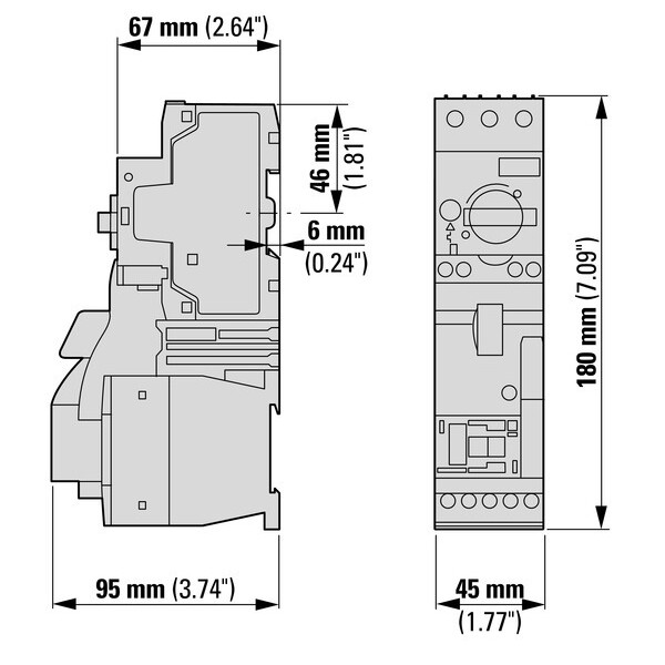 Démarreur direct, 3p, 0.06kw/400v/ac3, 150ka (MSC-D-0,25-M7(24VDC)) - Eaton - 283154
