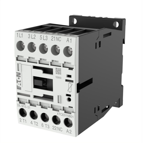 Contacteur de puissance, 3p+1o, 7.5kw/400v/ac3 (DILM15-01(230V50HZ,240V60HZ)) - Eaton - 290093