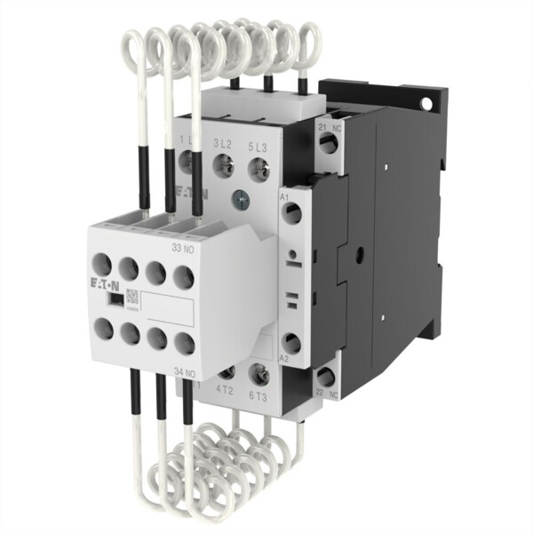 Contacteur pour condensateurs triphasés 3ph, 12.5kvar (DILK12-11(190V50HZ,220V60HZ)) - Eaton - 293986