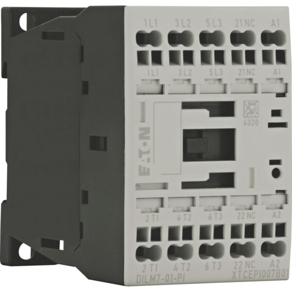 Contacteur de puissance, 3, 380 v 400 v 3 kw, 1 o, 24 v dc, bornes push-in (dilm7-01(24vdc)-pi) - Eaton - 199228