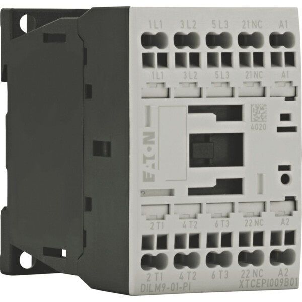 Contacteur puissance, 3, 380-400-4kw, 1 o, 230v 50hz, 240v 60hz, bornes push-in (dilm9-01(230v50hz,240v60hz)-pi) - Eaton - 199234