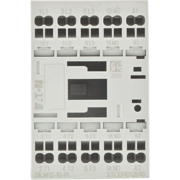 Contacteur puissance, 3, 380-400v 5.5kw, 1 f, 42v 50hz, 48v 60hz, bornes push-in (dilm12-10(42v50hz,48v60hz)-pi) - Eaton - 199242