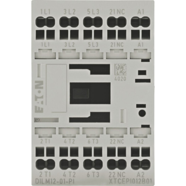 Contacteur puissance,380-400v 5.5kw, 1o, 230v 50hz, 240v 60hz, bornes push-in (dilm12-01(230v50hz,240v60)-pi) - Eaton - 199244