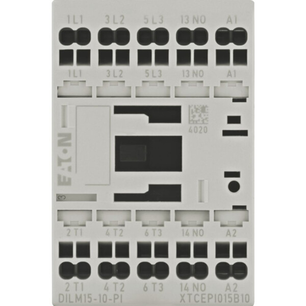 Contacteur puissance, 3, 380v 400v 7.5kw, 1 f, 24v 50/60hz, bornes push-in (dilm15-10(24v50/60hz)-pi) - Eaton - 199251