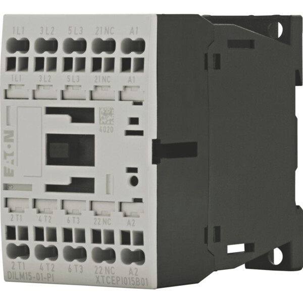Contacteur de puissance, 3, 380 v 400 v 7.5 kw, 1 o, 24 v dc, bornes push-in (dilm15-01(24vdc)-pi) - Eaton - 199258