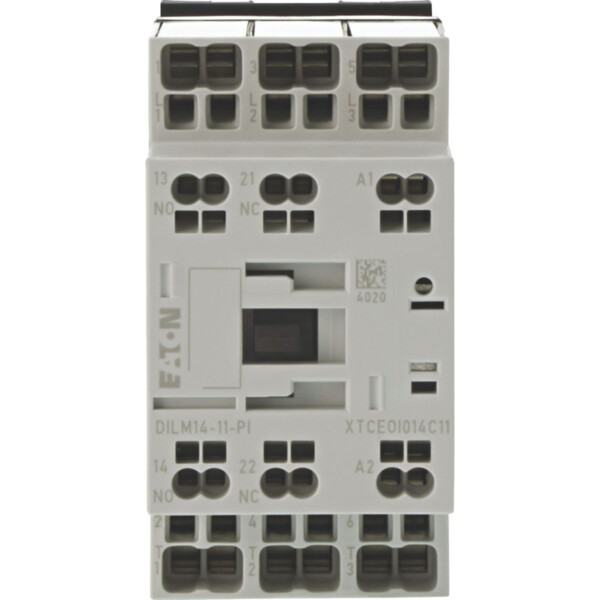 Contacteur puissance,380-400v 5.5kw, 1f1o rdc 24: 24-27v dc, bornes push-in (dilm14-11(rdc24)-pi) - Eaton - 199278