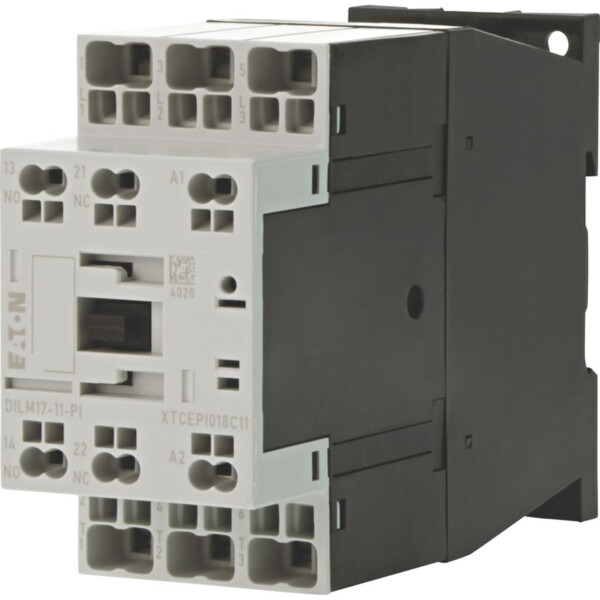 Contacteur puissance,380-400v 7.5kw, 1f1o 110v 50hz, 120v 60hz, bornes push-in (dilm17-11(110v50hz,120v60)-pi) - Eaton - 199280