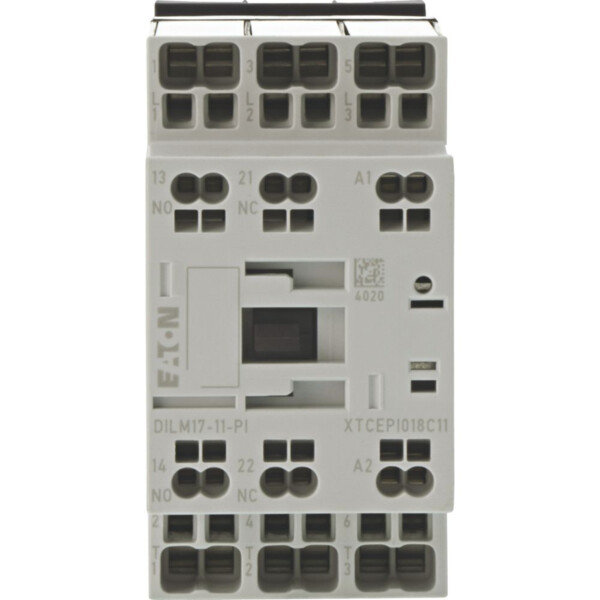 Contacteur puissance,380-400v 7.5kw, 1f1o 42v 50hz, 48v 60hz, bornes push-in (dilm17-11(42v50hz,48v60hz)-pi) - Eaton - 199282