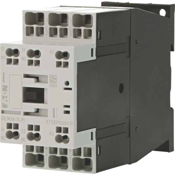 Contacteur puissance,380-400v 18.5kw, 1f1o 110v 50hz, 120v 60hz, bornes push-in (dilm38-11(110v50hz,120v60)-pi) - Eaton - 199295