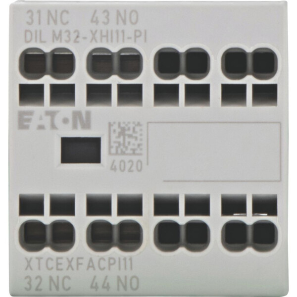 Contacts auxiliaires, 2 pôles, ith= 16 a, 1 f, 1 o, bornes push-in, dilm7-dilm38 (dilm32-xhi11-pi) - Eaton - 199309