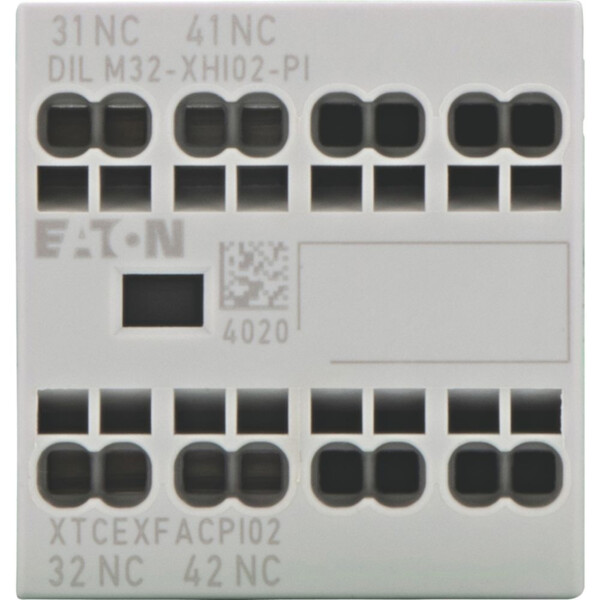 Contacts auxiliaires, 2 pôles, ith= 16 a, 2 o, bornes push-in, dilm7-dilm38 (dilm32-xhi02-pi) - Eaton - 199310