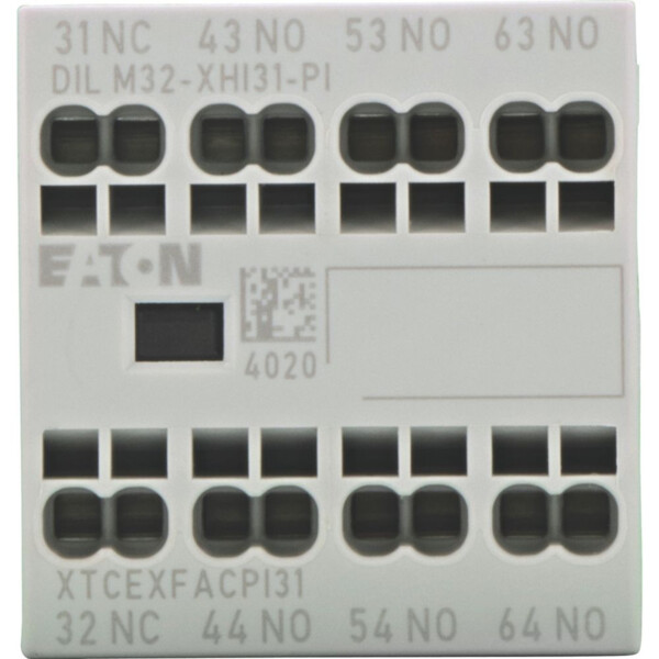 Contacts auxiliaires, 4, ith= 16 a, 3 f, 1 o, bornes push-in, dilm7-dilm38 (dilm32-xhi31-pi) - Eaton - 199312