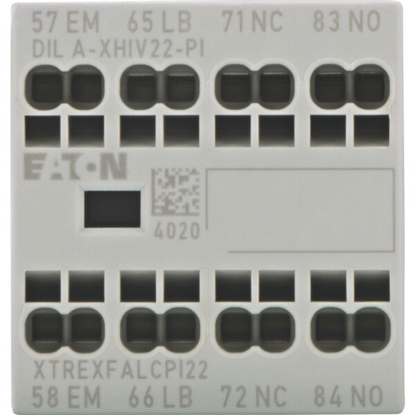 Contacts auxiliaires, 4, ith= 16 a, 1f, 1fa, 1o, 1or, bornes push-in (dila-xhiv22-pi) - Eaton - 199322