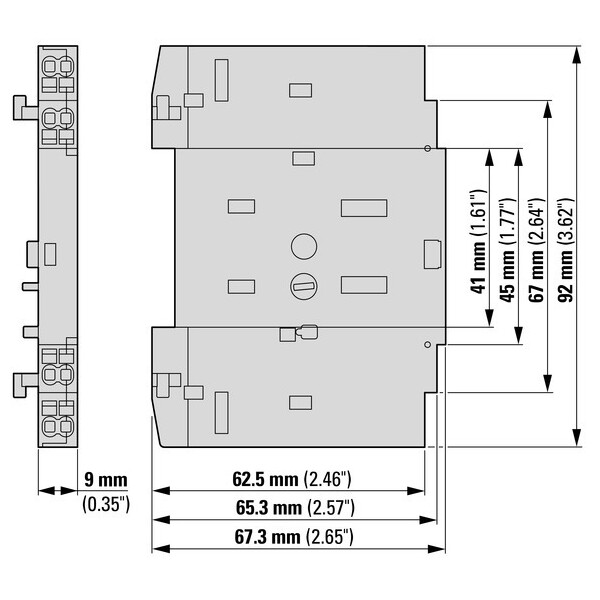 Contact auxiliaire normal, 1 f, 1 o, bornes push-in (nhi11-pkz0-pi) - Eaton - 199328