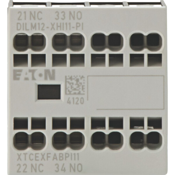Contacts auxiliaires, 2 pôles, ith= 16 a, 1 f, 1 o, bornes push-in, dilm7-dilm15 (dilm12-xhi11-pi) - Eaton - 199456