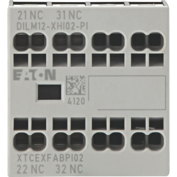 Contacts auxiliaires, 2 pôles, ith= 16 a, 2 o, bornes push-in, dilm7-dilm15 (dilm12-xhi02-pi) - Eaton - 199457
